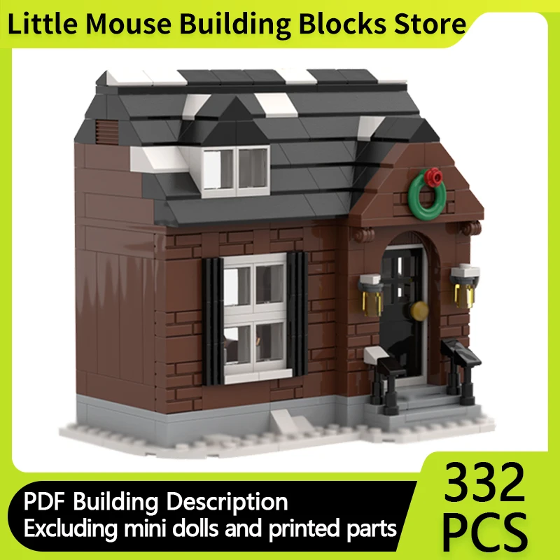 

City Street View Model MOC Building Bricks Urban Area Winter House Modular Technology Gifts Holiday Assemble Children Toys Suit