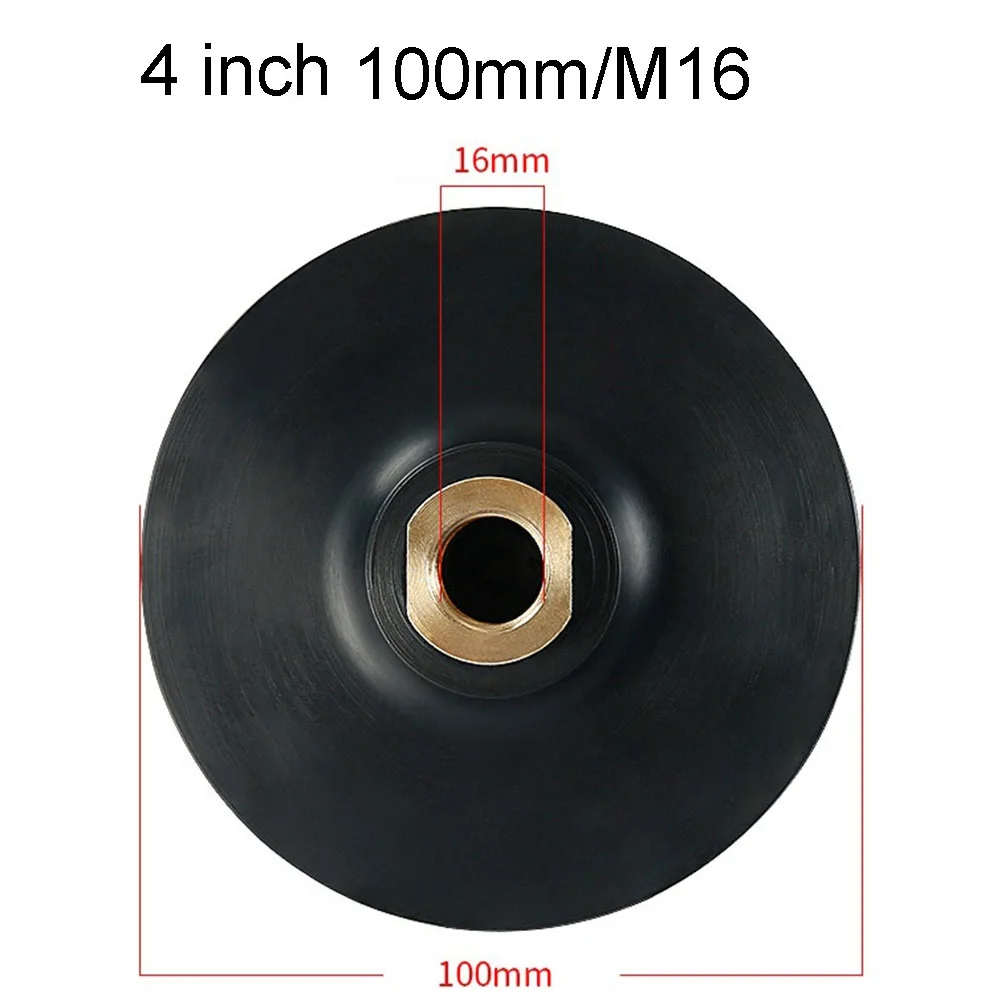 Useful Brand New Practical Rubber Backing Pad For Angle Grinder Holder Hook&Loop Replacement 3Inch/4Inch Black