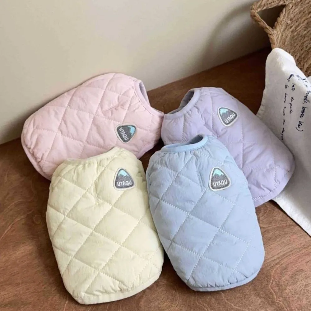 Durable Lightweight Pet Vest Sleeveless Cotton Padded Dog Coat Snap Button Closur Quilted Pet Jacke Indoor Outdoor
