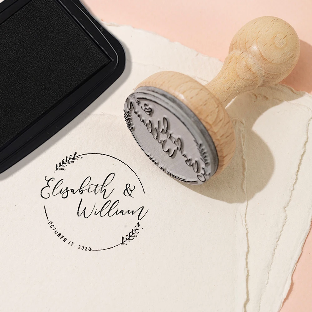 Custom Wedding Stamp Personalized Monogram Initial Stamp for Invitation Thank You Seal Bride Couple Wedding Return Address Stamp