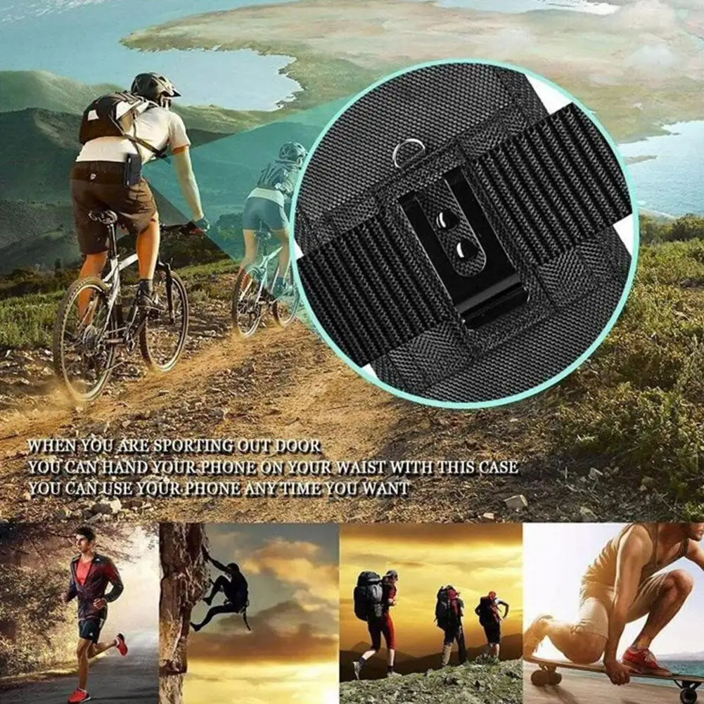 Custodia per fondina per telefono con clip da cintura Cintura in tessuto di nylon con tessuto Oxford a doppia piega in nylon adatta per 15 custodie in pelle verticali O4O0