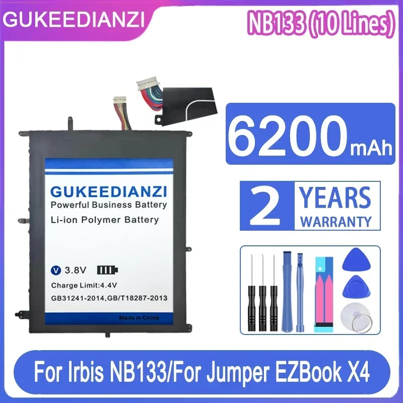 GUKEEDIANZI Battery HW-3487265 31152200P NV-2874180-2S 6200mAh For Irbis NB133 NB131 for Jumper EZBook X4 for BBEN N14W TH140A