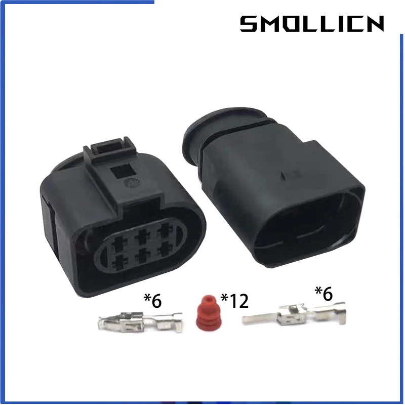 1 Zestaw 6-pinowych 3.5mm Wodoszczelnych Złączy Samochodowych (Żeńskie lub Męskie) do Czujnika Tlenu LSU 4.2, Numer Części 1J0973833