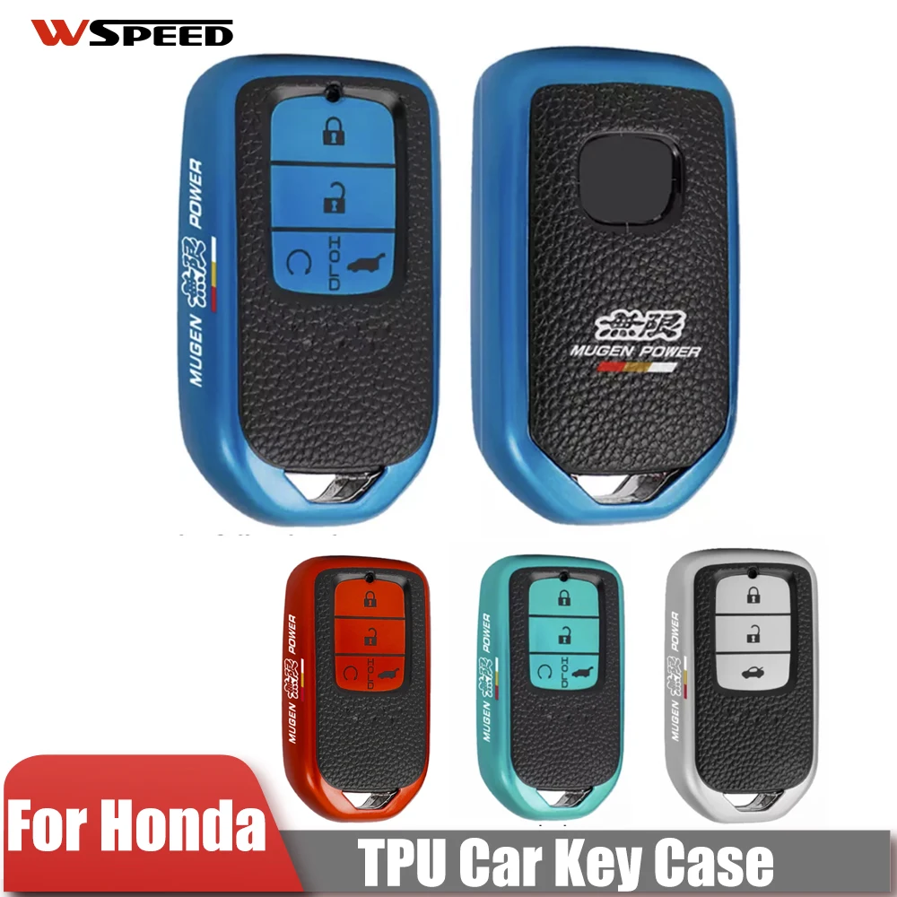 

Car Remote Key Case Cover Mugen Shell TPU Key Holder For Honda CRV Fit Civic Jazz Accord HR-V HRV City Odyssey XR-V Accessorie