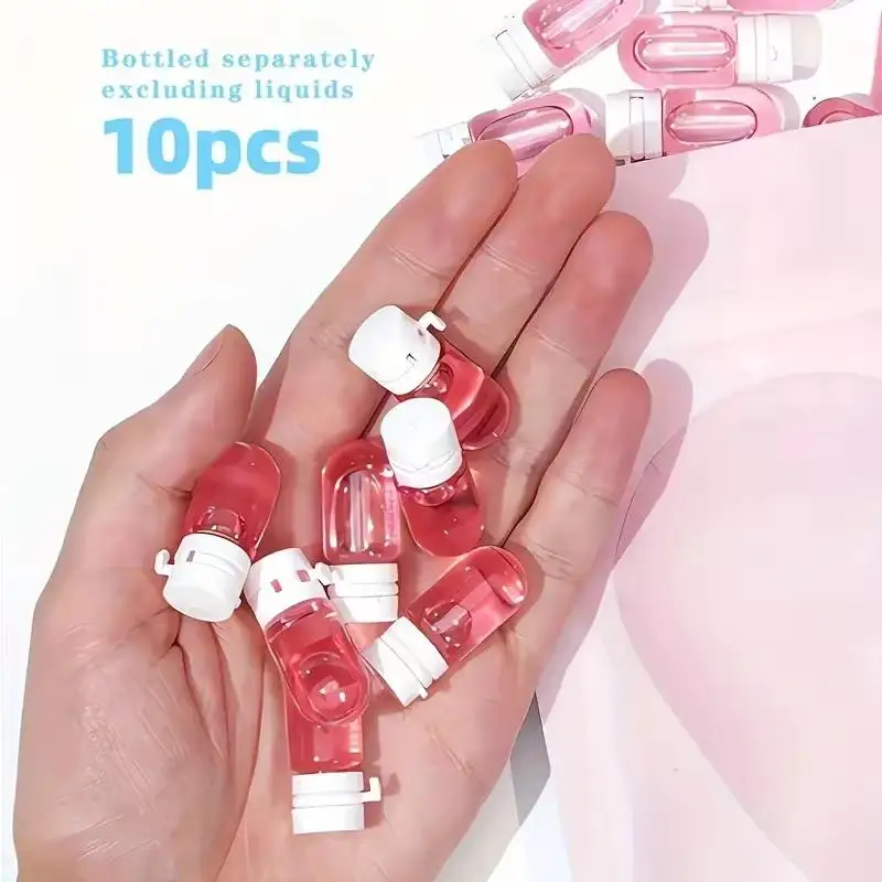 10Pcs Leak‑Proof Mini Transparent Glass Travel Bottles Empty Refill Vial For Serum Makeup Remover Cosmetic Liquid Storage