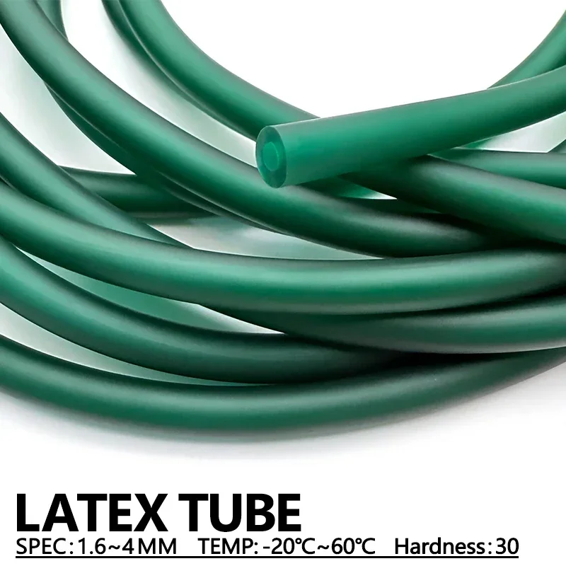 Dark Green Natural Latex Rubber Tube 1/2/3/5M Inner Dia 1.6-4mm High Elastic Rubber Hose For Slingshot Catapult Speargun Band
