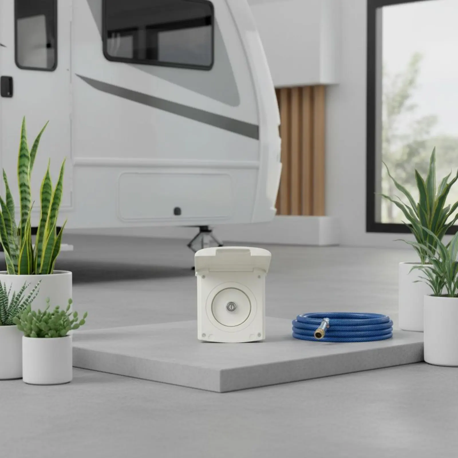 

RV Potable Water Fill Inlet Travel Trailer Water Reservoir Inlet Single-Hand Function Attractive Cover for Boat Owners, Boat