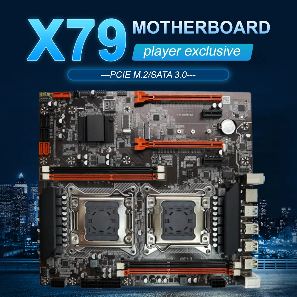 SEJISHI X79 Motherboard Dual placa mae CPU LGA 2011 E-ATX SATA PCI-E M.2 SSD Mother Panel Support Intel Xeon Gaming Mainboard