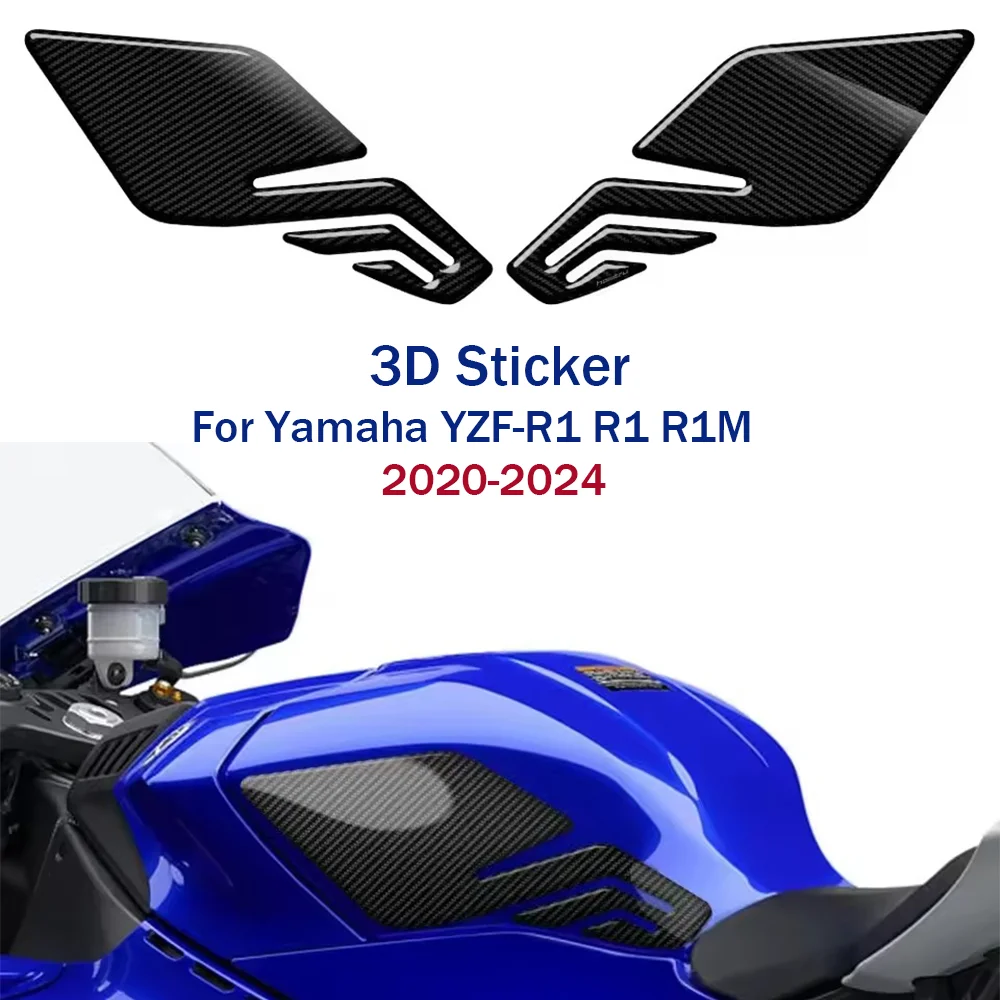 

For Yamaha YZF-R1 R1 M R1M 2020-2023 2024 Motorcycle side tank pads protect knee 3D stickers