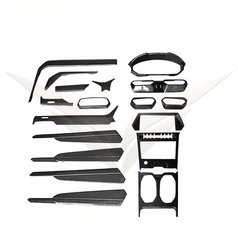 For Urus S 2018 + Dry Carbon Fiber Interior Kit, Prepreg Carbon Fiber Seat Back Cover Dashboard Trim Accessories Full Set