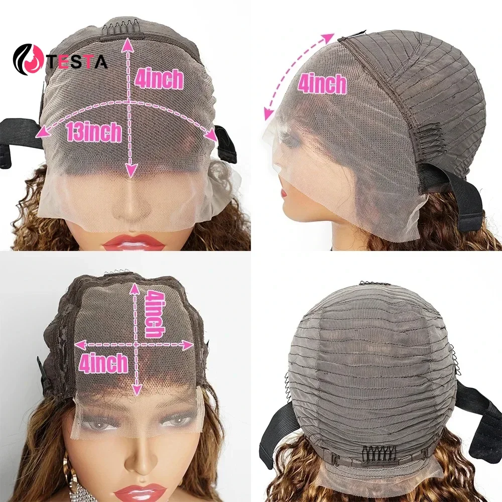 Highlight Lace Front Echthaar Perücken p427 vor gezupft leimlos für Frauen Deep Wave transparente Spitze Verschluss Perücke frei Teil