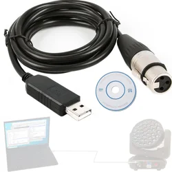 Adapter interfejsu XLR 3P dla DMX IN USB DMX dla Freestyler DMX512 Q Light dla sterowania oświetleniem scenicznym dyskotekowym Kabel programowy