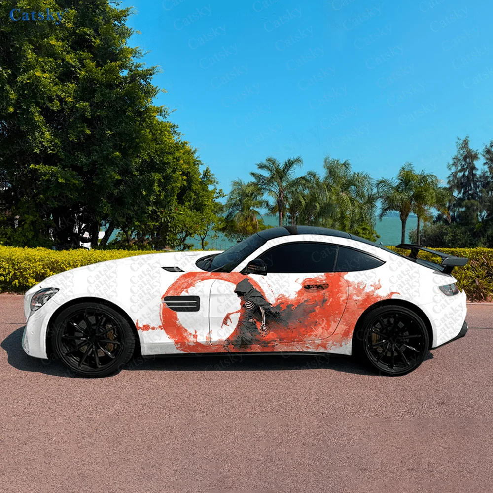 

Cloak Reaper Flame Car Side Sticker Decoration, PVC Waterproof Scratch Resistant Decal, Car Protection, Auto Accessories Gift
