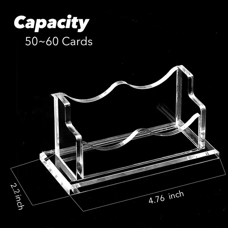 2Packs Acrylic Business Card Holder For Desk,Horizontal Clear Business Name Card Display Stand, Desk Accessory