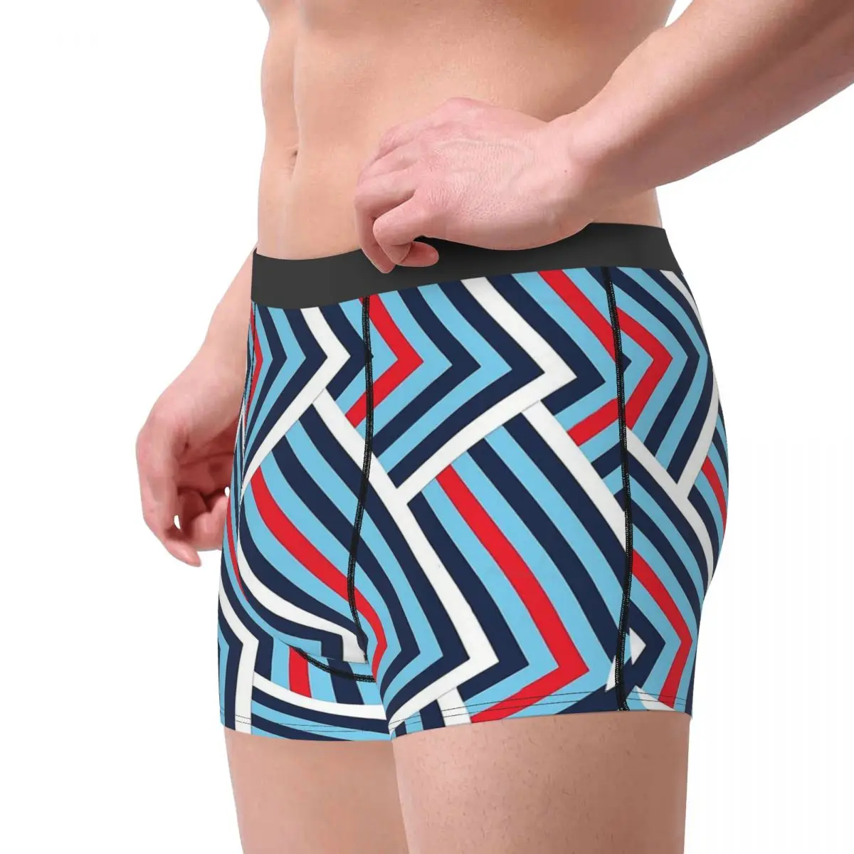 Cuecas Boxer estampadas masculinas, Roupa Interior Padrão de Cores Corridas, Roupa Interior do Carro Altamente Respirável, Ideia Presente de Qualidade Superior