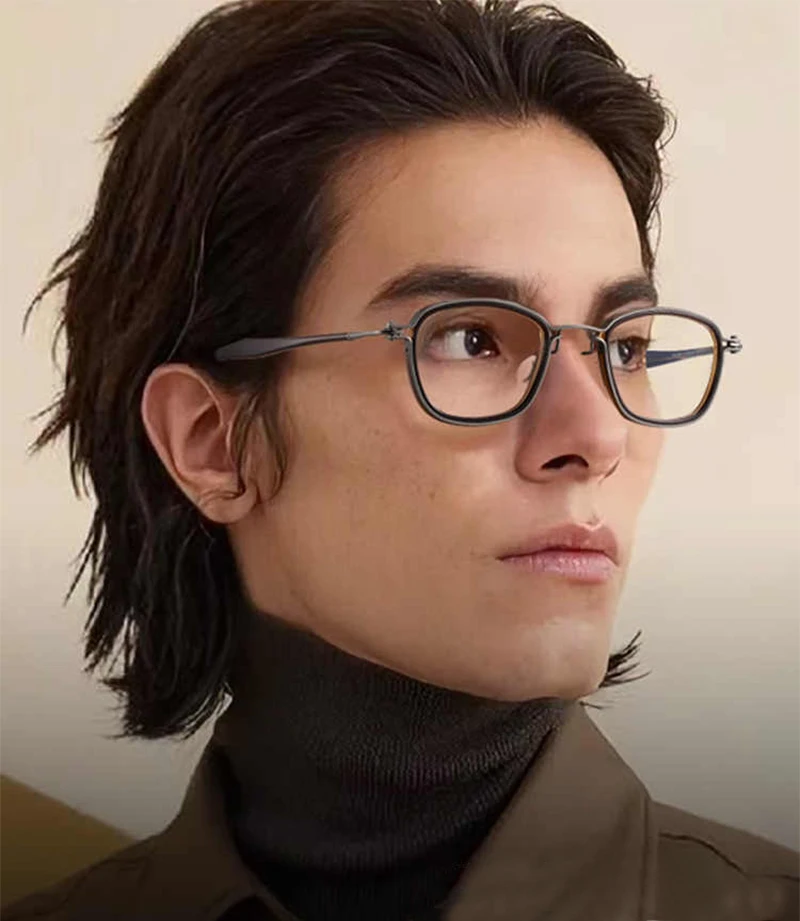 Japanese Handmade Square Glasses Frame Men Fashion Retro Titanium Acetate Eyeglasses Brand Designer Small Face Oculos Spectacles