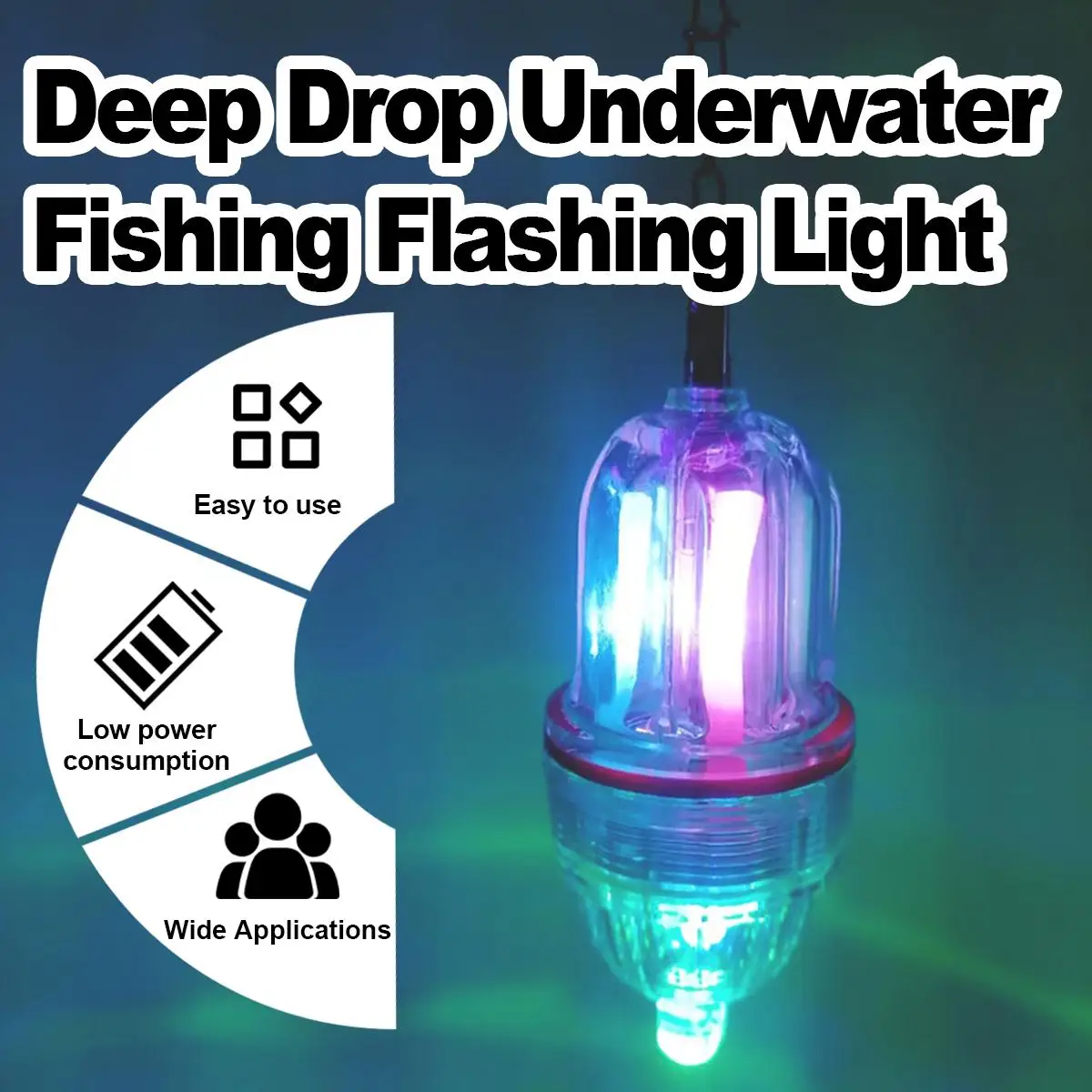 

Nice Deep Drop Led Fishing Light Attracting Fish Mini Submersible Pool Lights Sea Underwater Top Water Flashing Net Deeper Attra