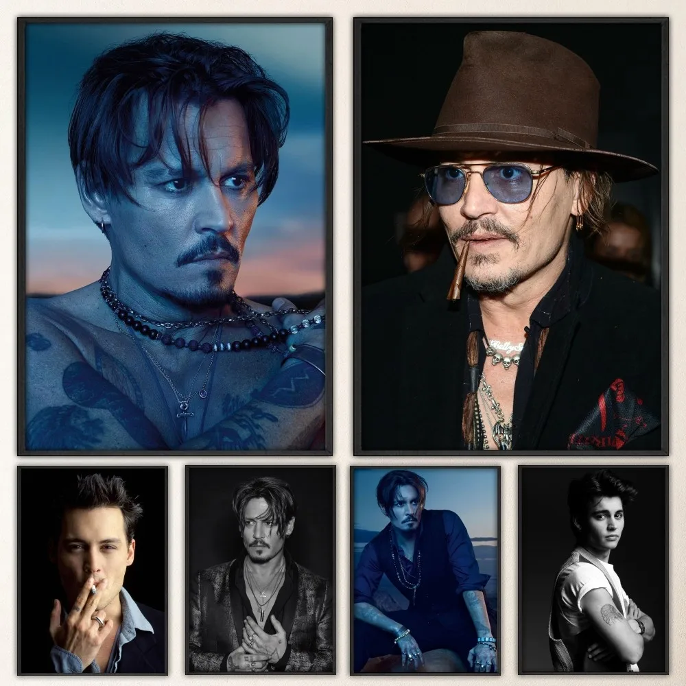 J-Johnny-Depp Poster Prints Poster Wall Painting Bedroom Living Room Wall Bar Restaurant Sticker Small