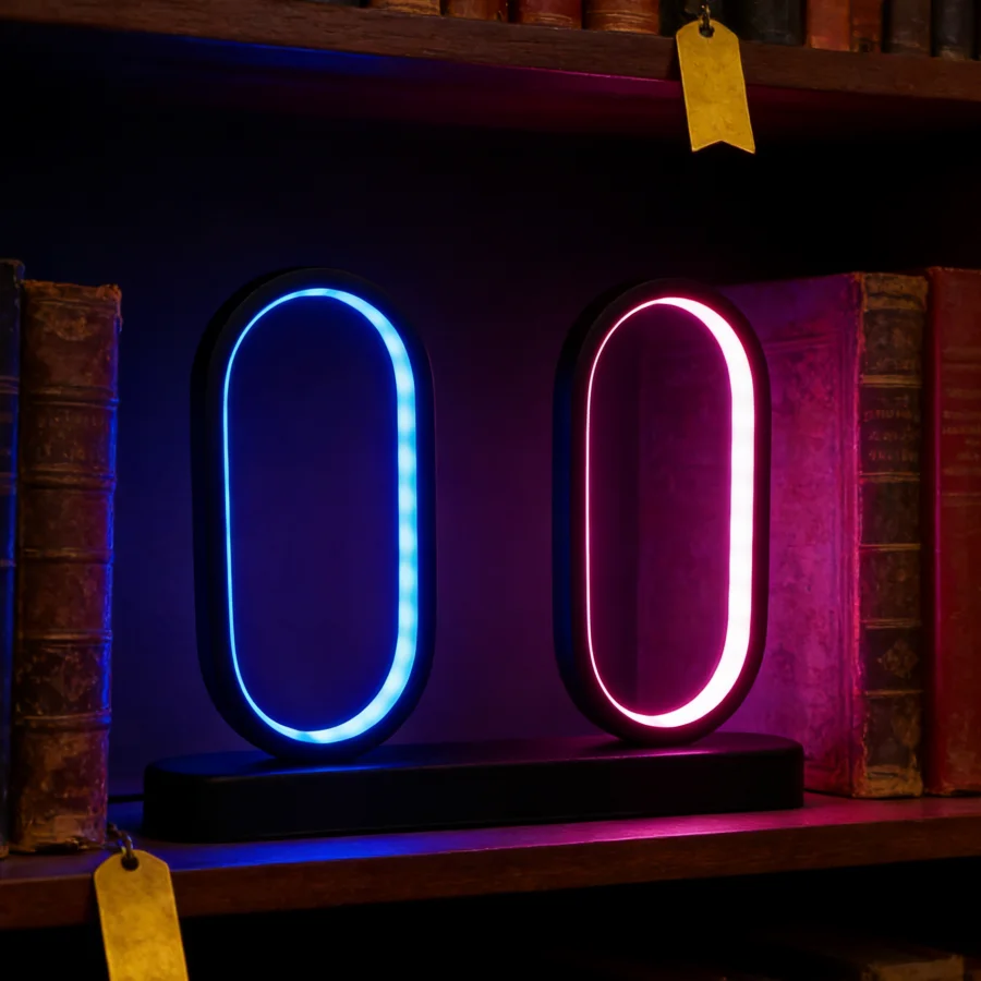 

1 шт. Минималистичная настольная лампа с двумя овальными RGB-светильниками - USB-светильник для создания атмосферы в игровой комнате и дома