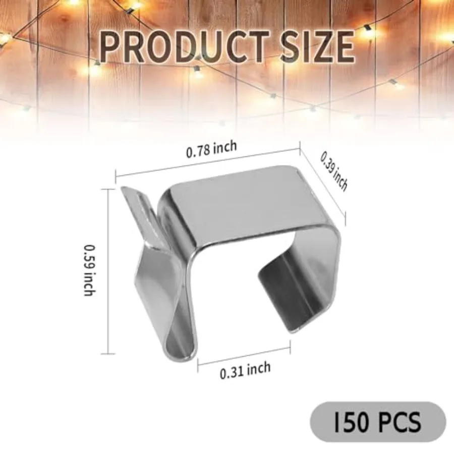 1 Christmas Lights Gutter Hooks, 0.8'' x 0.6'' Galvanized Holiday Lighter Roof Hooks, Light Clips Xmas Light Hangers, Outdoor S