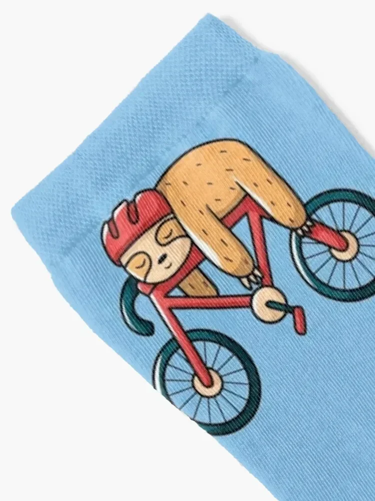 sleeping sloth with bicycle Socks anti slip football snow tennis bright garter Mens Socks Women's