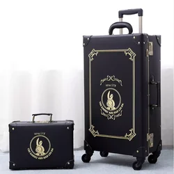 Handmade net red luggage ins fashionable retro suitcase suitcase pull rod female Korean version 20 inch boarding box