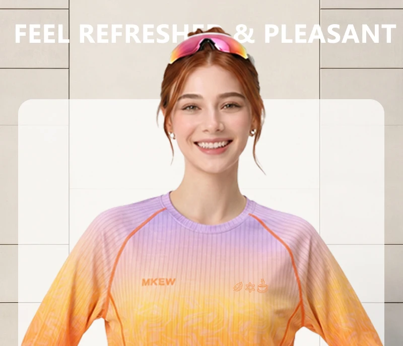 MKEW Damen-Langarm-Mountainbike-Sweatshirt, Sommer-Schnelltrocknendes Downhill-Radtrikot/Laufshirt, T-Shirt für den täglichen Arbeitsweg – Detail 17