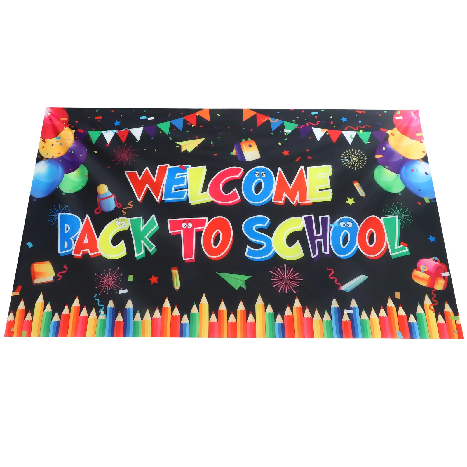 

Back-to-School Banner Student Decorations Polyester Sign Welcome Banners Classroom Walls Windows Doors School Party