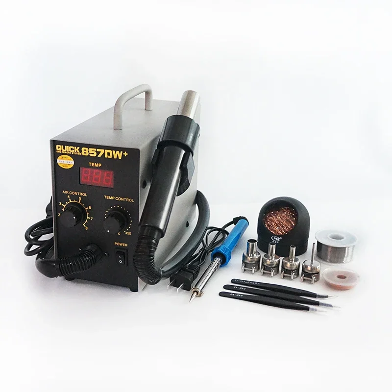 الأصلي QUICK-857DW + محطة لحام مصلحة الارصاد الجوية SMT سبيكة لحام كهربائي بغا إعادة العمل ديسولديرينغ أدوات إصلاح اللحام 220 فولت