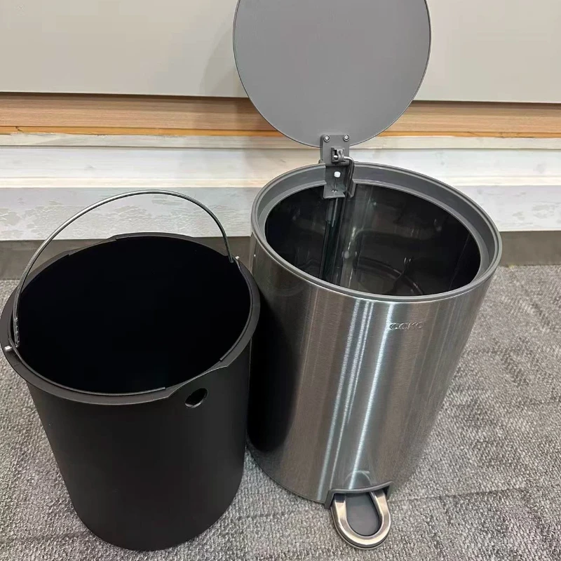 Stainless Steel Foot Pedal Trash Can Large Kitchen Garbage Bin Light Luxury Waste Basket for Living Room Hands Free Dustbins