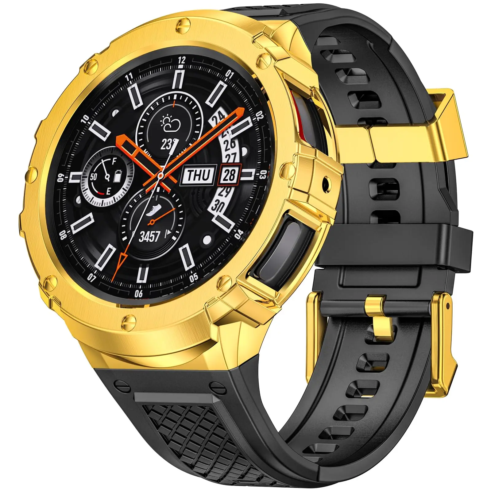 2-in-1 Sportarmband für Samsung Galaxy Watch 4 5 6 7 44mm Edelstahlgehäuse TPU-Armband für Galaxy Watch 5 Pro 45mm Band – Detail 8