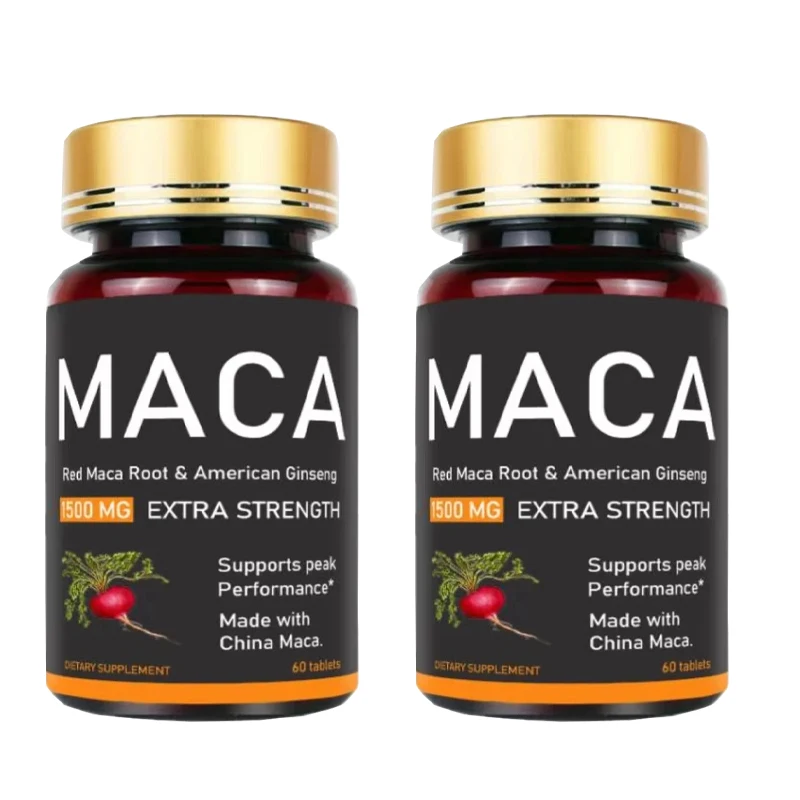 Capsula americana de Maca + Ginseng, 60 tabletas, 100% puro, no OGM, soporta la salud reproductora, energizador Natural