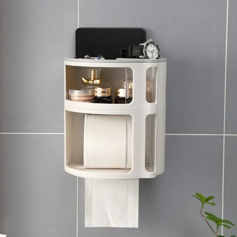 Creative Multifunctional Waterproof Storage Box Paper Towel Rack Non-perforated Toilet Paper Box Paper Towel Box Rack Drawer Box