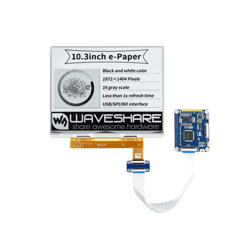 10.3inch E-ink E-paper Display Screen Module HAT Starter Kit for RPI Raspberry Pi Zero 2W 3 3B Plus 4 Model B STM32