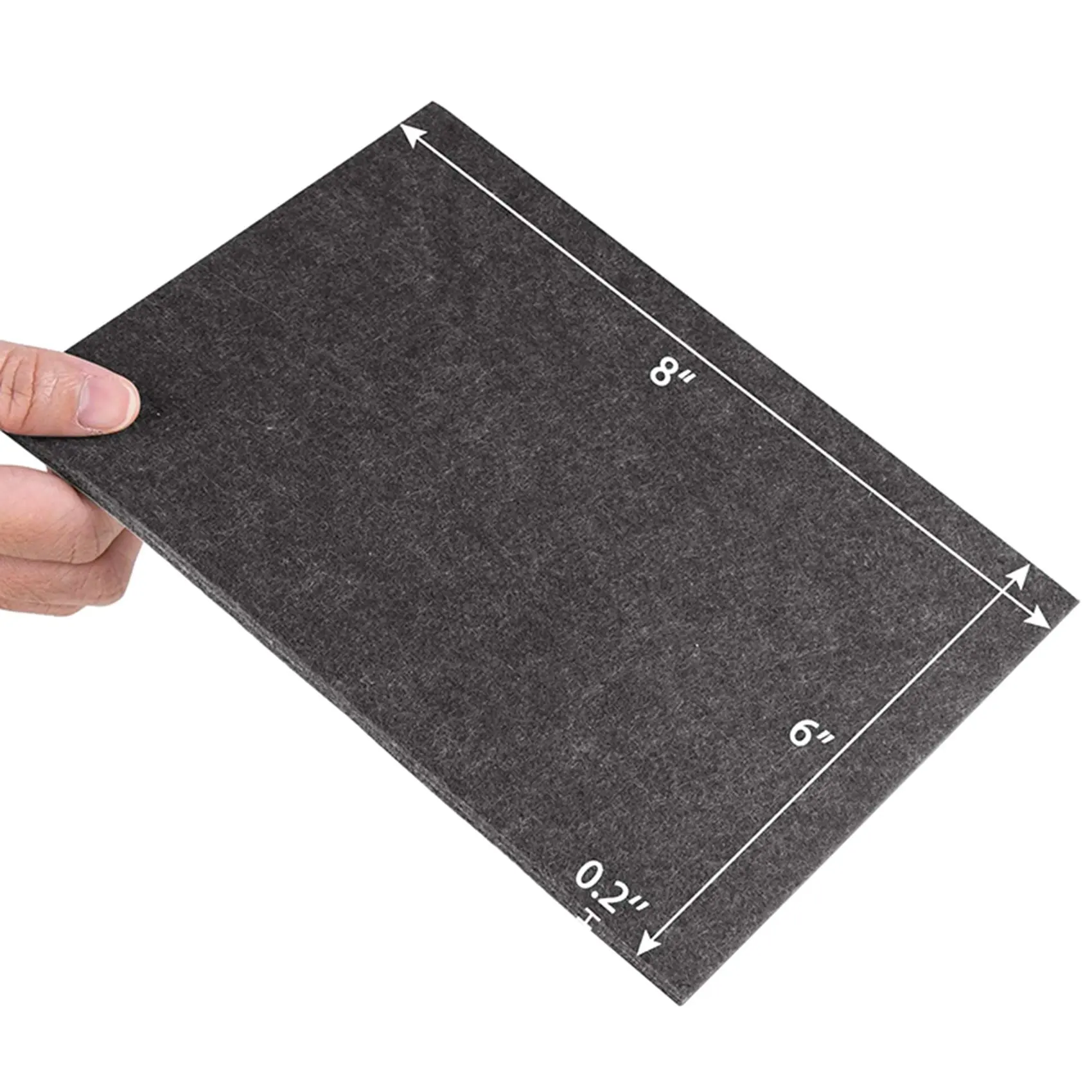 ABKJ-18 Pieces 8 Inch X 6 Inch X 1/5 Inch Furniture Felt Pads Self Adhesive, Cuttable Felt Chair Pads, Anti Scratch Floor