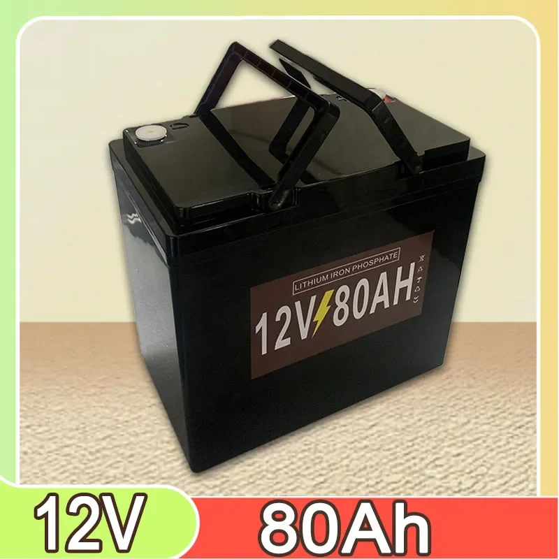 2024 Upgraded LiFePO4 Lithium Battery 12V 80Ah Portable Rechargeable Battery