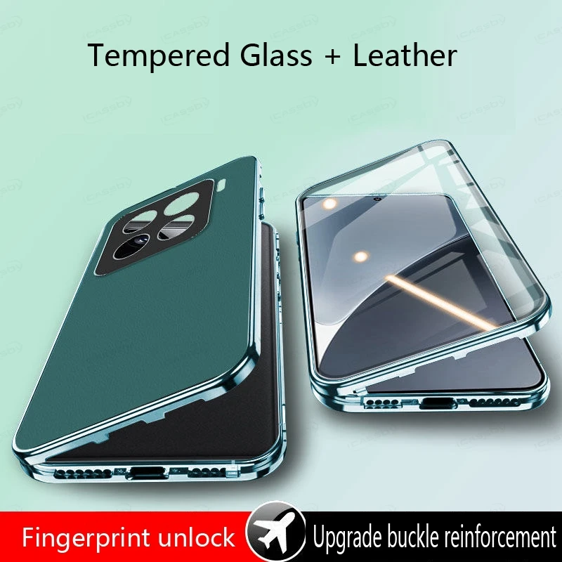 Magnetic Glass Case For Xiaomi Mi 15 Pro 5G 360° Tempered Glass Leather Phone Cover For Xiaomi Mi 15 15Pro Lens Protect Shell