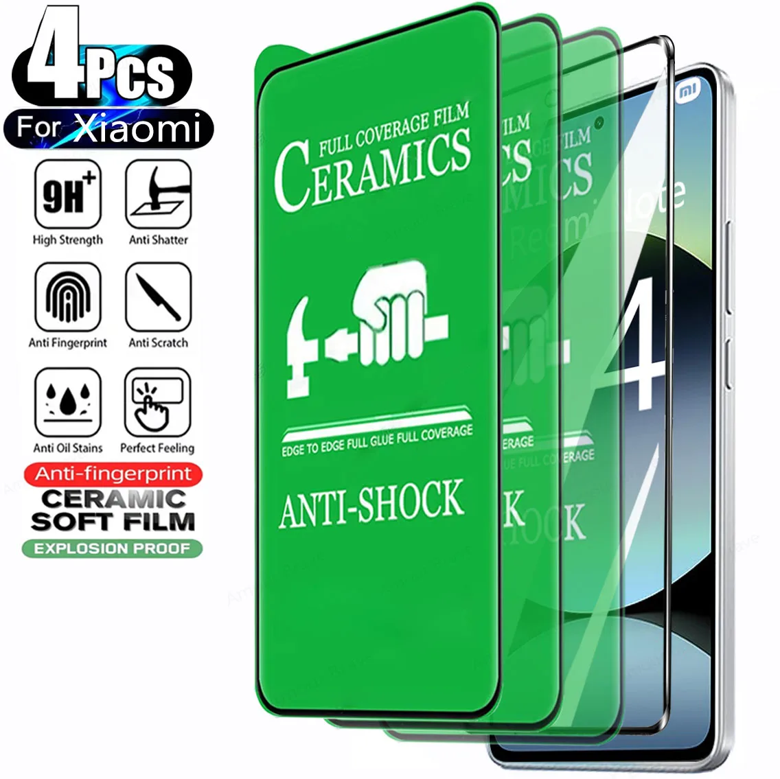 4 قطعة HD لينة السيراميك فيلم ل Redmi نوت 14 5 جرام 4 جرام 13 12 11 10 9 برو زائد حامي الشاشة ل Redmi نوت 11S 10S 10T 9T 14s فيلم