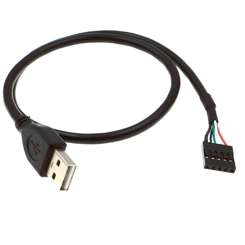 DuPont 5 Pins 2.54mm Female Computer Motherboard to USB 2.0 A Male Female Adapter Extension Cable with Screw Panel Mounting Hole