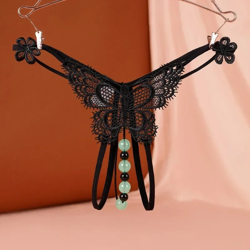 Women's sexy thong paired with luminous pearl massage, fashionable women's sexy lingerie in European and American nightclubs