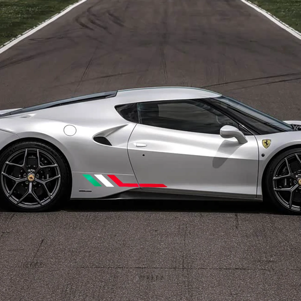 Pegatina lateral para carrocería de coche, 2 piezas, para Ferrari California T 458 Italia 488 GTB Spider F12 Portofino F8 GTC4 Lusso 296 GTB Roma Purosangue