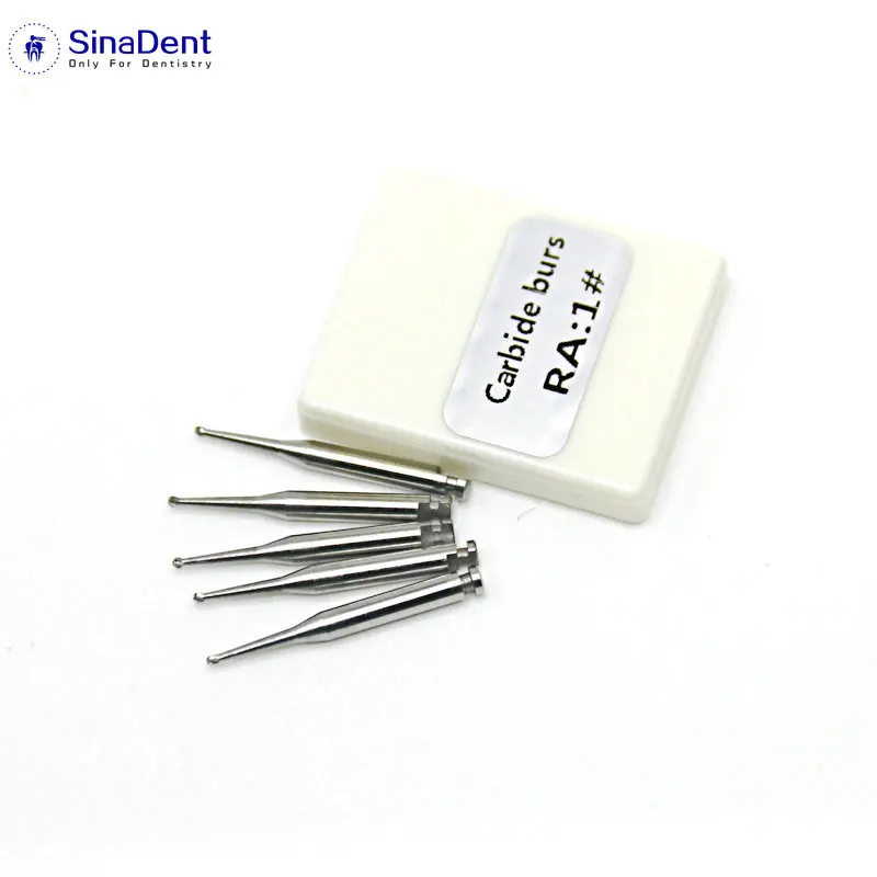 1PCS Dental RA Carbide Burs 6 Sizes Round Burs Low Speed Tungsten Steel Latch Type Shank Contra-Angle for Dental Turbine Tip