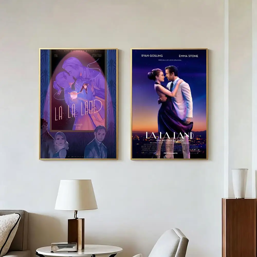 Movie Drama  Dark La La Land Poster Peel And Stick Wall Art Self Adhesive PP Waterproof Wall Decor Living Room Bedroom Gift