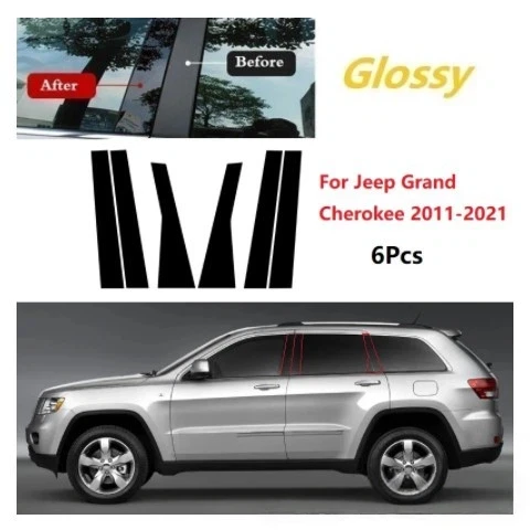 

For Jeep Grand Cherokee, Free Light, Commander, window trim, glossy black mirror, center pillar sticker