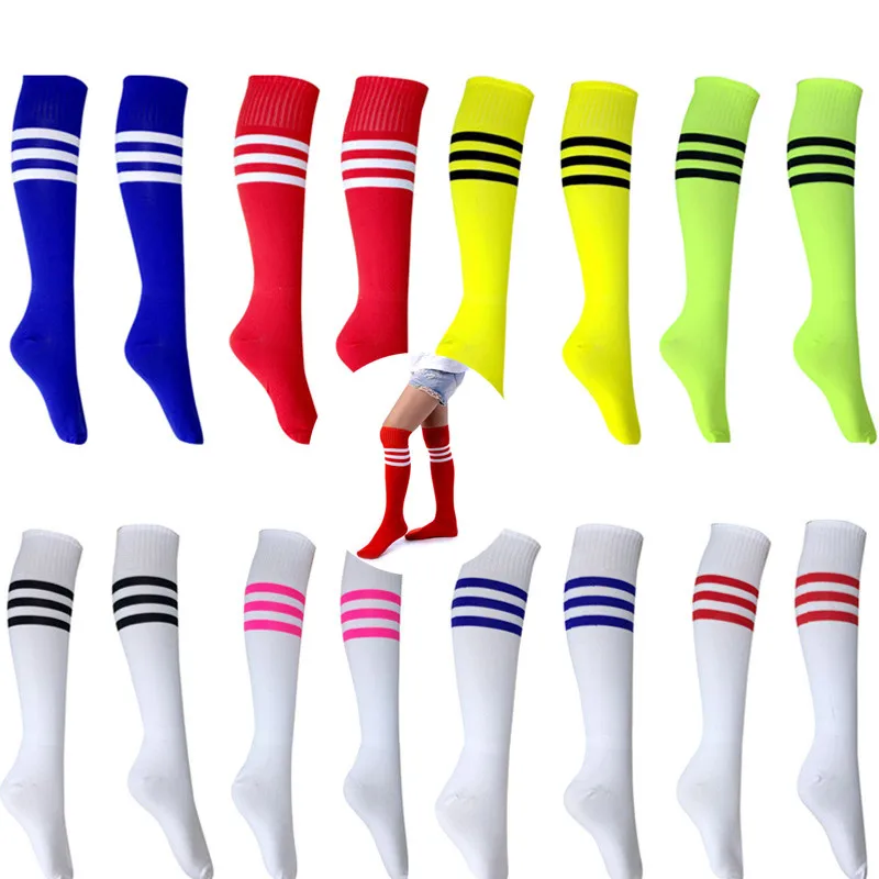 1Pair Football Sock High Quality Long Tube Knee Cotton Kids Legging Stocking Soccer Baseball Running Sport Adults Children Socks