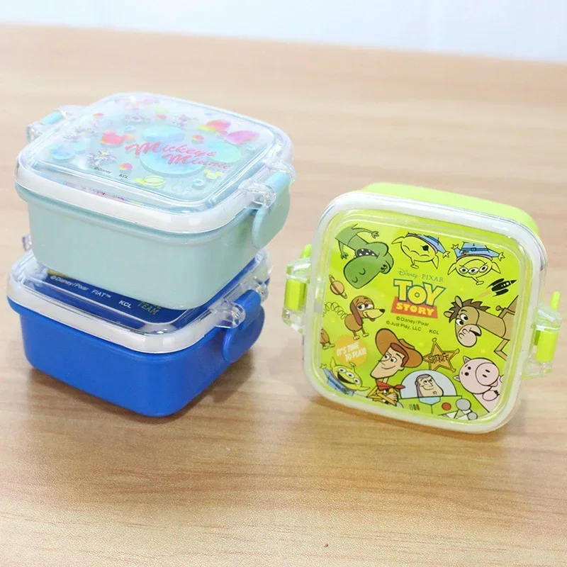 Disney Princess Mini Bento Box Cartoon Mickey Minnie Outdoor Picnic Fruit Snack Box Single Layer Storage Student Baby Portable