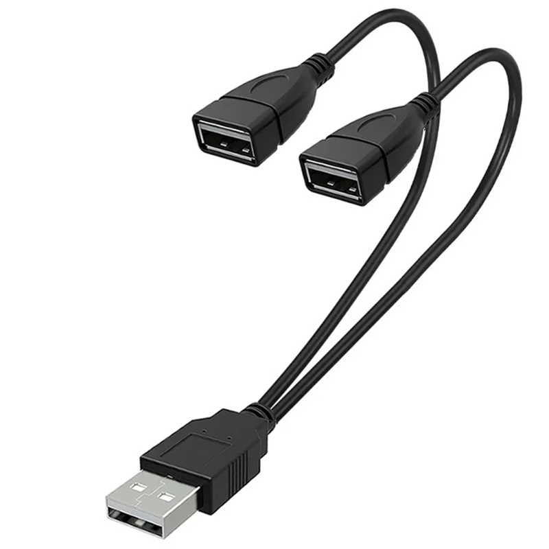 Universal High Quality USB 2.0 Cable USB Double Splitter Adapter Cable One To Two Female To USB Male Extension Cable For Laptops