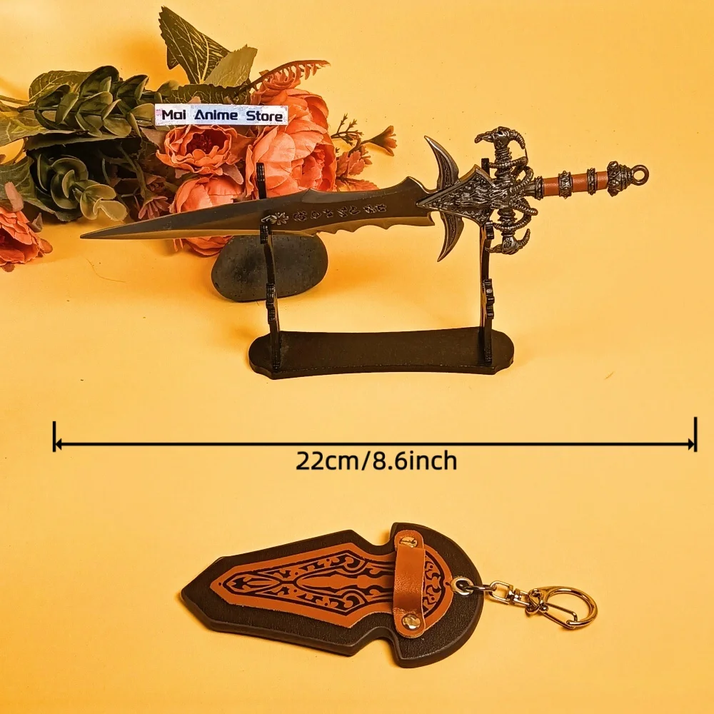 8.6in metal germourne espada katana world of warcraft cosplay ninja faca lâmina tamanho real katana samurai sabre afiado brinquedo presente