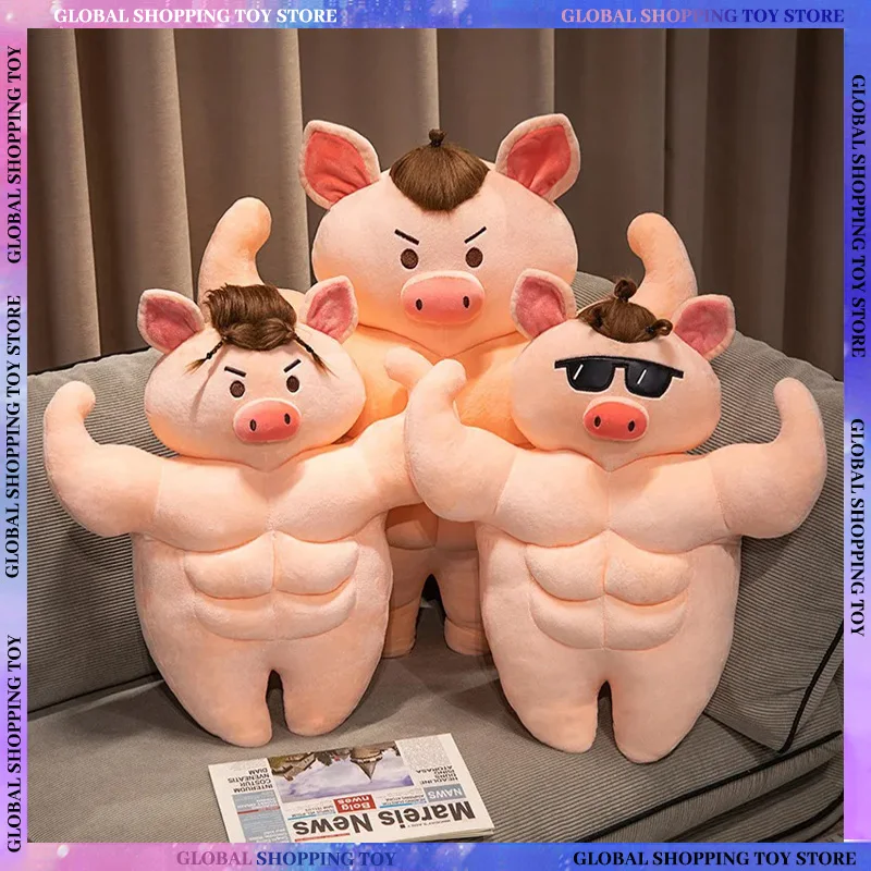 

55cm Big Muscle Pig Plush Toys Filling for Animals Stuffed Muscle Pig Doll Boyfriend Huggable Pillow Girlfriend Birthday Gift