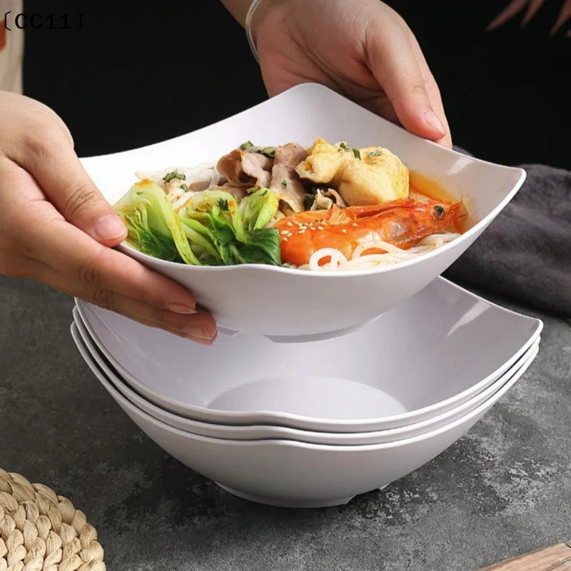 4 Pcs Plastic Salad Mixing Bowls Premium Quality Multipurpose Bowls For Fruit Vegetable Snacks Breakfast Restaurant Cafe〔CC11〕